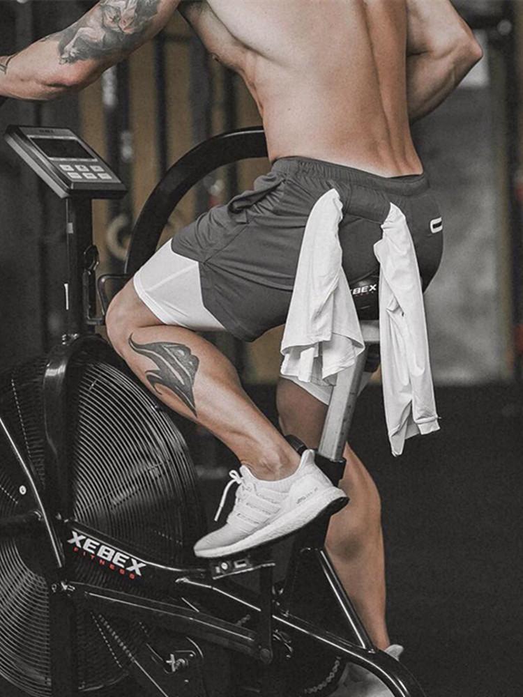 In 1 Men's Shorts Fake Two-piece Double Decker Sport Summer Male Running Boxing Training Zipper Pockets, Black logo
In 1 Men's Shorts Fake Two-piece Double Decker Sport Summer Male Running Boxing Training Zipper Pockets, Black logo