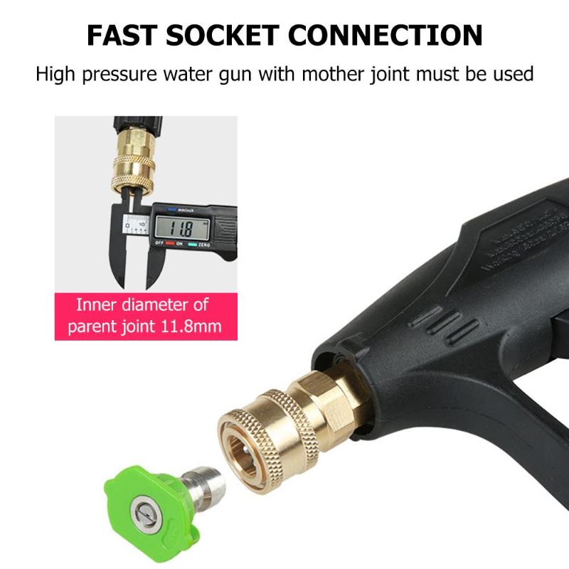 Car High Pressure Washer Tools Cleaning Parts Nozzle Jet Snow Foam Lance Spray Wash Gun Nozzle-Tip 0 to 65 Degrees Auto Cleaner Tool