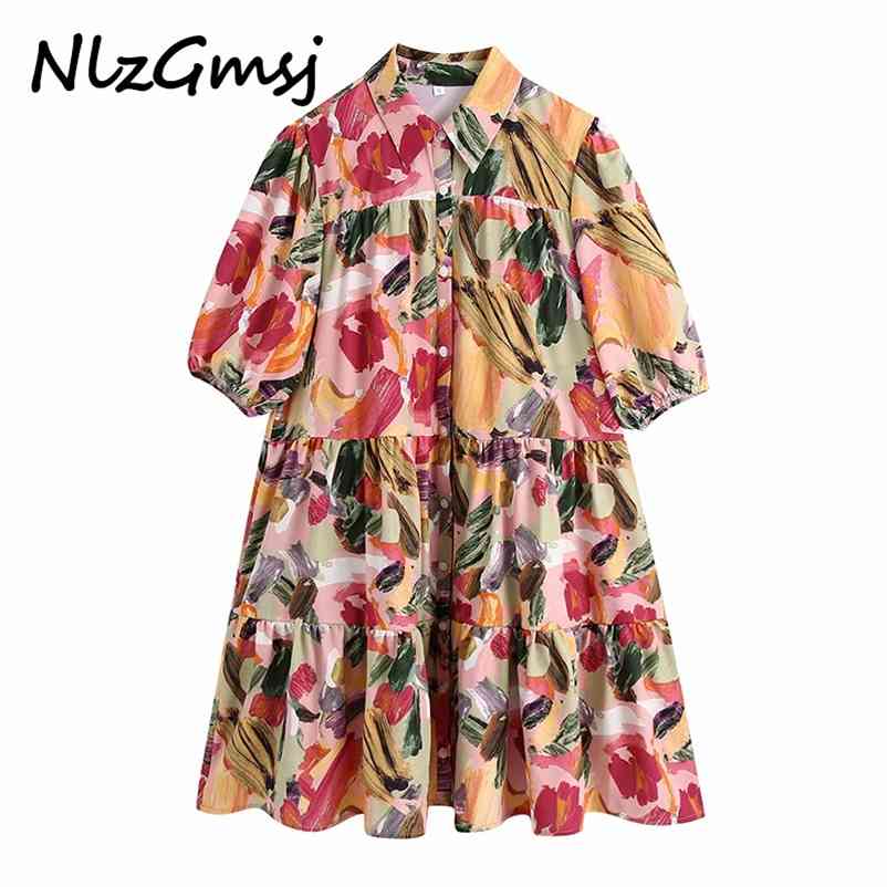 Women Summer Dress Flower Printed Mini Elegant Turn Down Collar Floral Pleated Vestidos 04 210628, As picture
Women Summer Dress Flower Printed Mini Elegant Turn Down Collar Floral Pleated Vestidos 04 210628, As picture