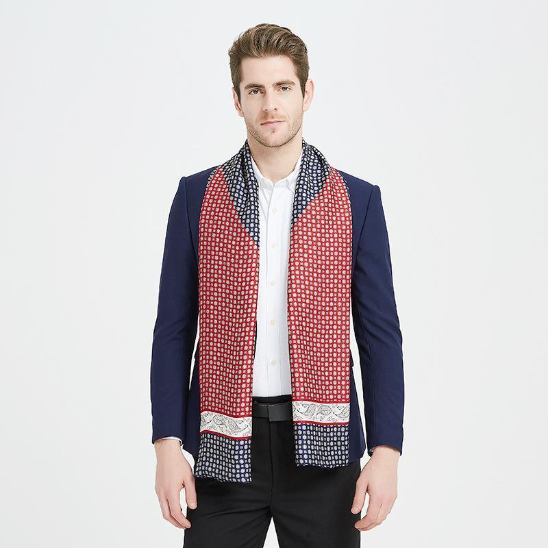 Scarves 170*30CM Style Men's Silk Warm Scarf Fashion Temperament Printed Versatile High-grade Gift, Blue;gray
Scarves 170*30CM Style Men's Silk Warm Scarf Fashion Temperament Printed Versatile High-grade Gift, Blue;gray