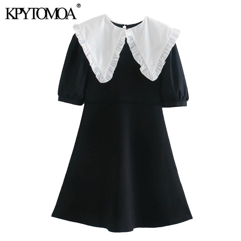 KPYTOMOA Women Sweet Fashion Patchwork Knitted Mini Dress Vintage Peter Pan Collar Short Sleeve Female Dresses Vestidos 210701, As picture
KPYTOMOA Women Sweet Fashion Patchwork Knitted Mini Dress Vintage Peter Pan Collar Short Sleeve Female Dresses Vestidos 210701, As picture