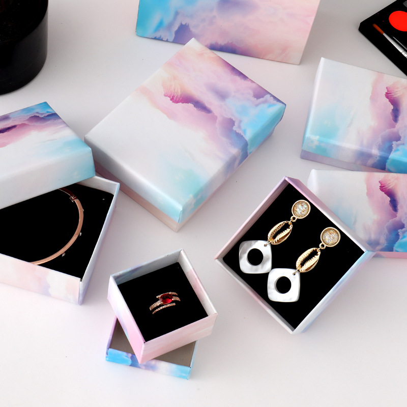 Colorful Printing Earrings Packing Boxes and Bags Printed Organment Set Retail Packaging for Jewelry Necklace Earring Ring Pendant