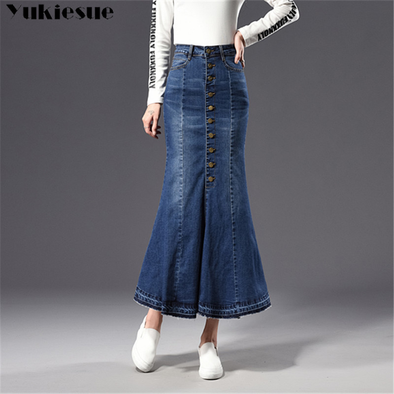 harajuku Vintage bodycon women long skirt with high waist Women's trumpet mermaid denim jeans s womens jupe femme 210518, Blue
harajuku Vintage bodycon women long skirt with high waist Women's trumpet mermaid denim jeans s womens jupe femme 210518, Blue