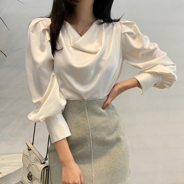 Fashion Women Clothing Puff Sleeve Blouse Korean Chic All Match Spring Outwear Tops Blusas Feminina 210519