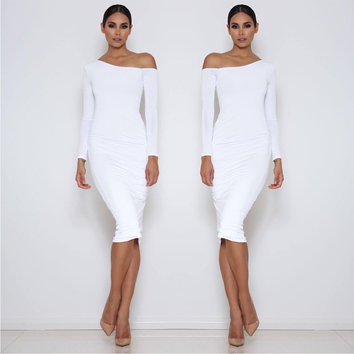 Sexy Oblique Shoulder Fold Fleece Dress White Gray Long Sleeve Dresses Woman Party Night Knee-length Dresses, Black;gray
Sexy Oblique Shoulder Fold Fleece Dress White Gray Long Sleeve Dresses Woman Party Night Knee-length Dresses, Black;gray