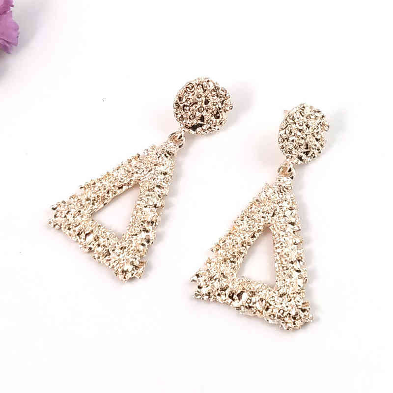 Charms Ear Stud Clip Rings Cool Style Personalized Metal in Summer Women's Fashion Trend Hollowed Out Triangular Geometric
