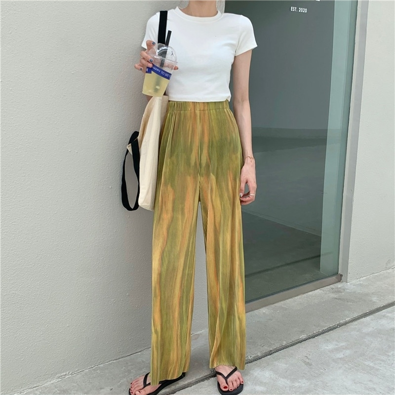 Summer Loose Casual Trousers For Women High Waist Maxi Wide Leg Pants Female Elegant Fashion Clothes 210520