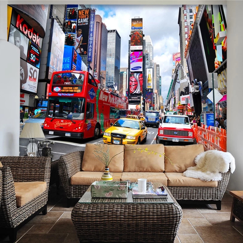 Custom Photo 3D Wallpaper Bus New York Times Large Mural TV Background Wall Office Living Room Bedroom Waterproof