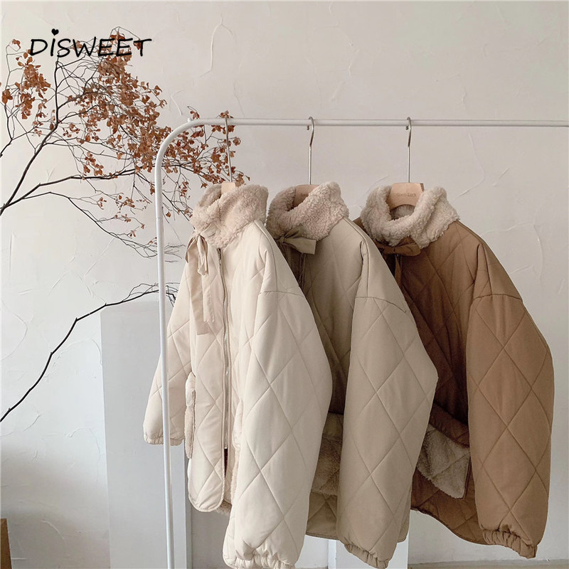 down High Collar Lamb Wool Woman College Style Long-sleeved Thick Loose Stitching Jacket Women Winter Warm Solid Parkas Ladies, Black
down High Collar Lamb Wool Woman College Style Long-sleeved Thick Loose Stitching Jacket Women Winter Warm Solid Parkas Ladies, Black