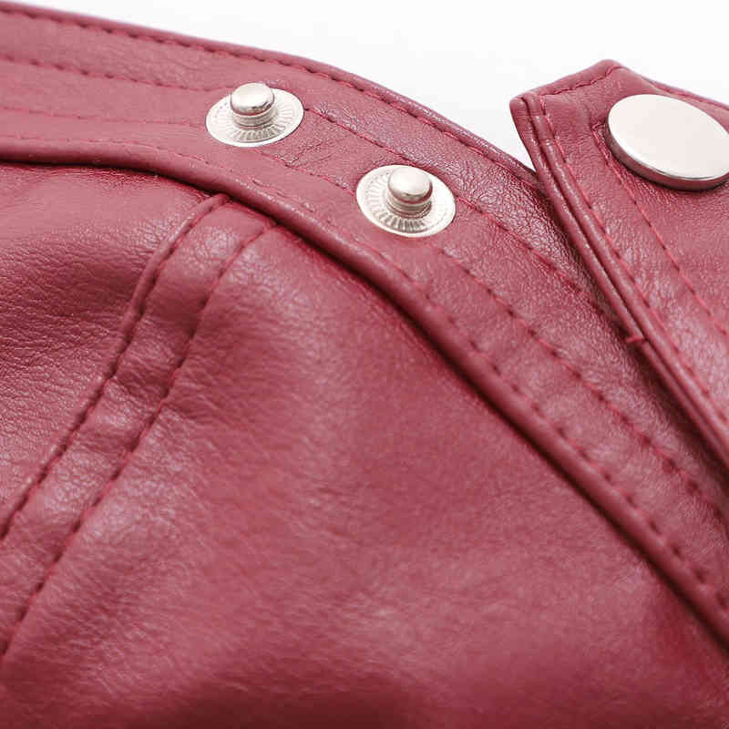 Vinatge Woman Burgundy PU Sashes Tube Short Tops Spring Autumn Fashion Ladies Irregular Sleeveless Tank Female Leather Vest 210515