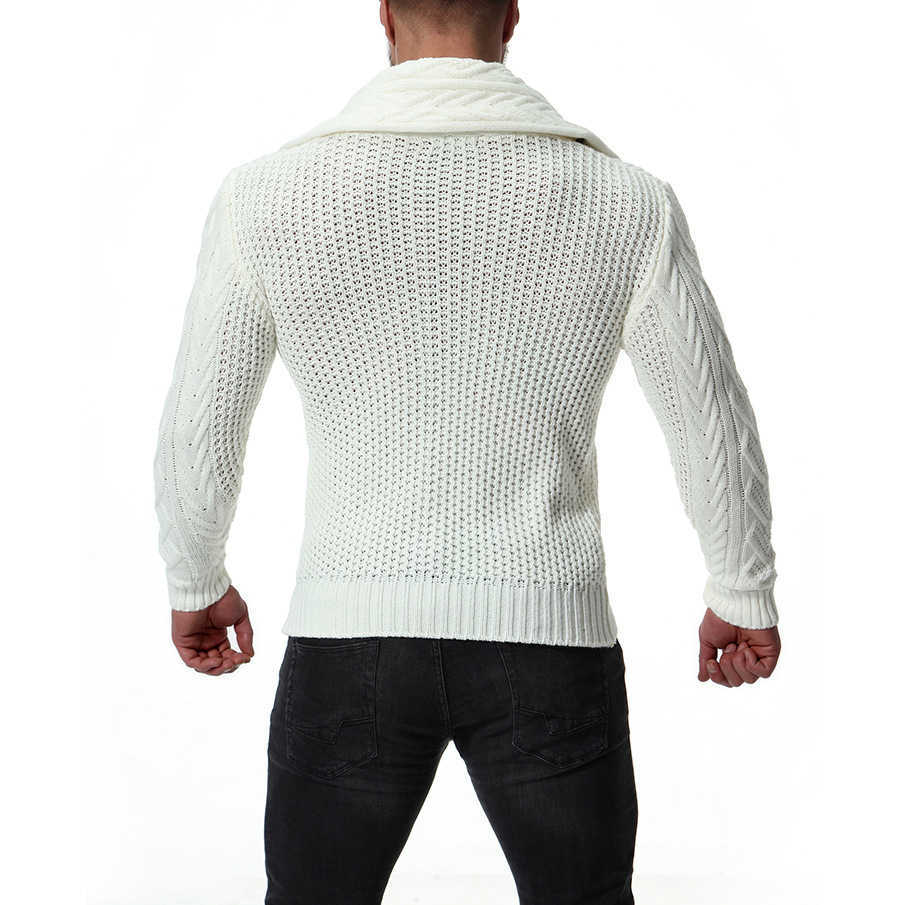 Fashion Thick Sweaters Cardigan Coat Men Slim Fit Jumpers Knit Zipper Warm Winter Business Style Men Clothes 210818