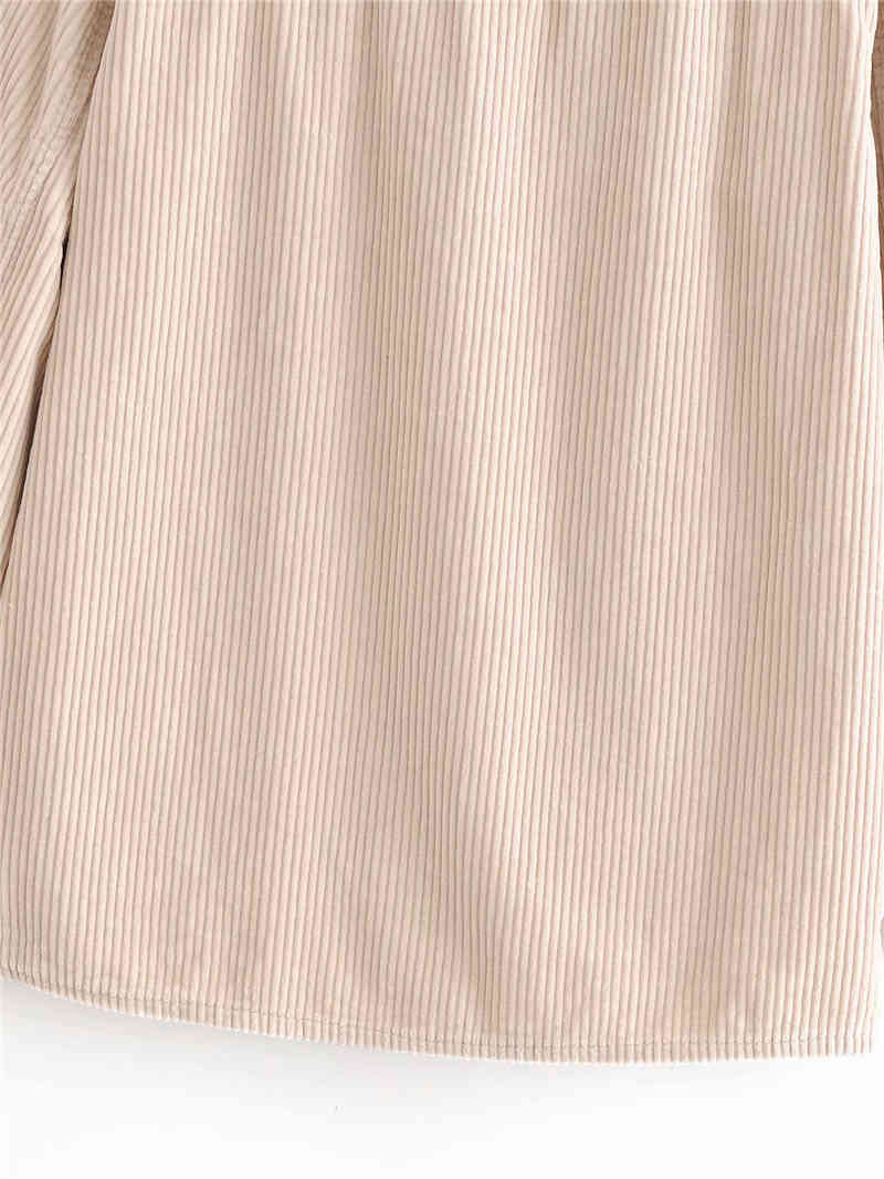 corduroy women solid shirt autumn fashion pocket streetwear female full sleeve thick causal girl 210430