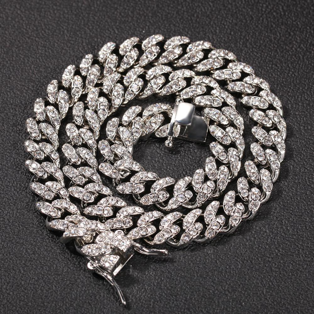 12mm Miami Cuban Link Chain Gold Silver Color Necklace Bracelet Iced Out Crystal Rhinestone Hip hop for Men Jewelry Necklaces X0509
12mm Miami Cuban Link Chain Gold Silver Color Necklace Bracelet Iced Out Crystal Rhinestone Hip hop for Men Jewelry Necklaces X0509