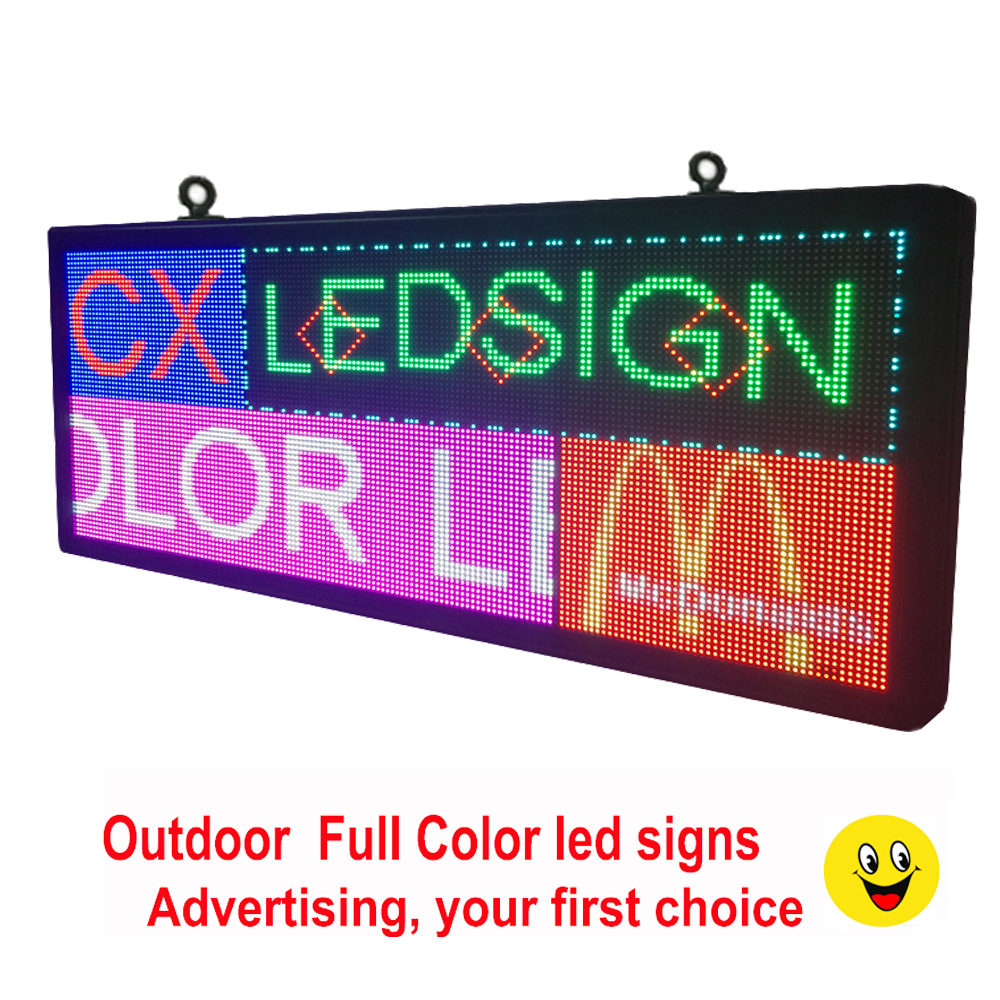 Roulement à LED Écran d'affichage électronique en plein air Full Coloration WiFi et Message USB Panneau mobile 40''Ex18 'Board de publicité vidéo