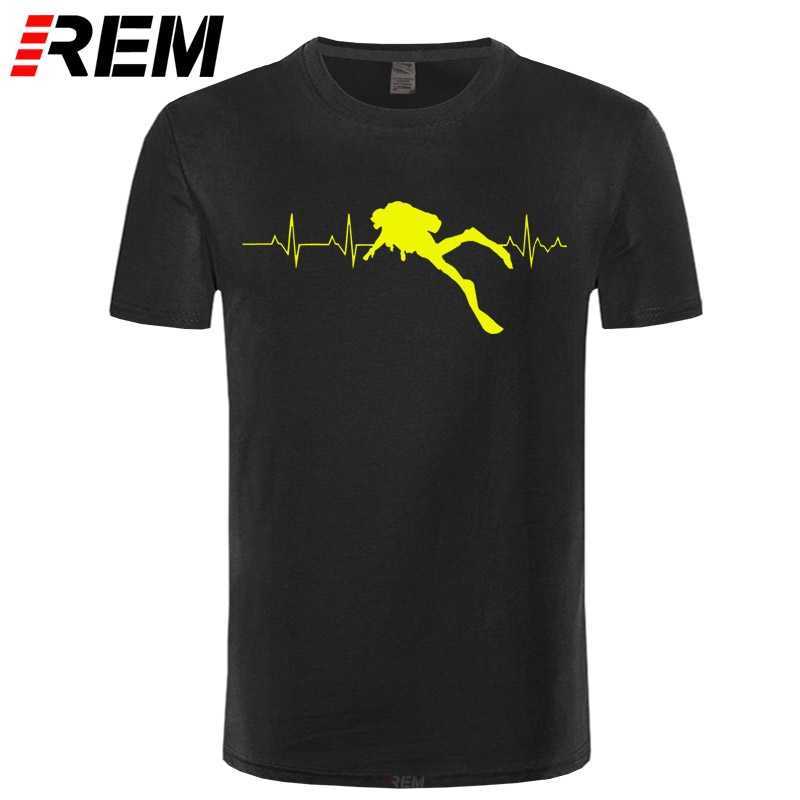 REM Scuba Dive Heart Beat Gift for Diver T-Shirts Summer Short Sleeves Soft Mens Tee Pure Cotton T 210629