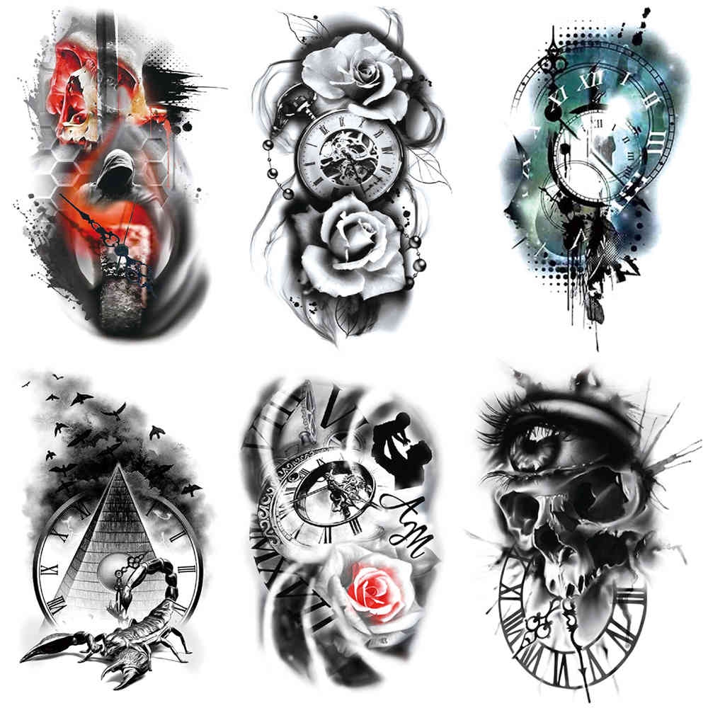 Rose Time Family Watch Skull Temporary Sticker Scorpion Tower s Waterproof Body Art Arm S Fake Men Tattoo
Rose Time Family Watch Skull Temporary Sticker Scorpion Tower s Waterproof Body Art Arm S Fake Men Tattoo