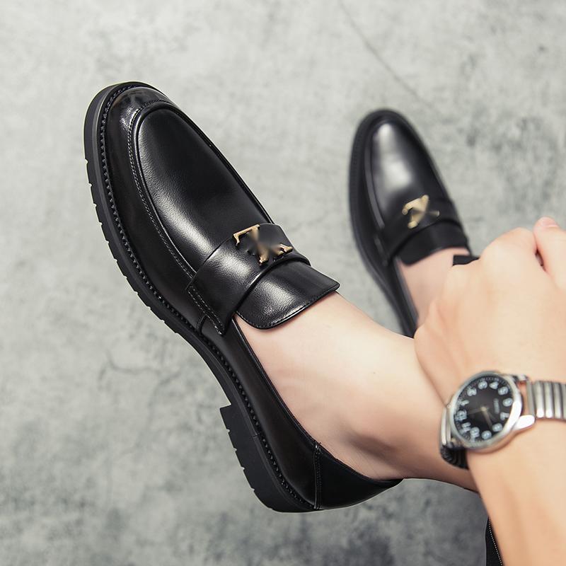 men shoes outdoors spring autumn Simplicity round toe PU leather Casual business shoes fashion Classic comfortable loafers 2021 new DP002