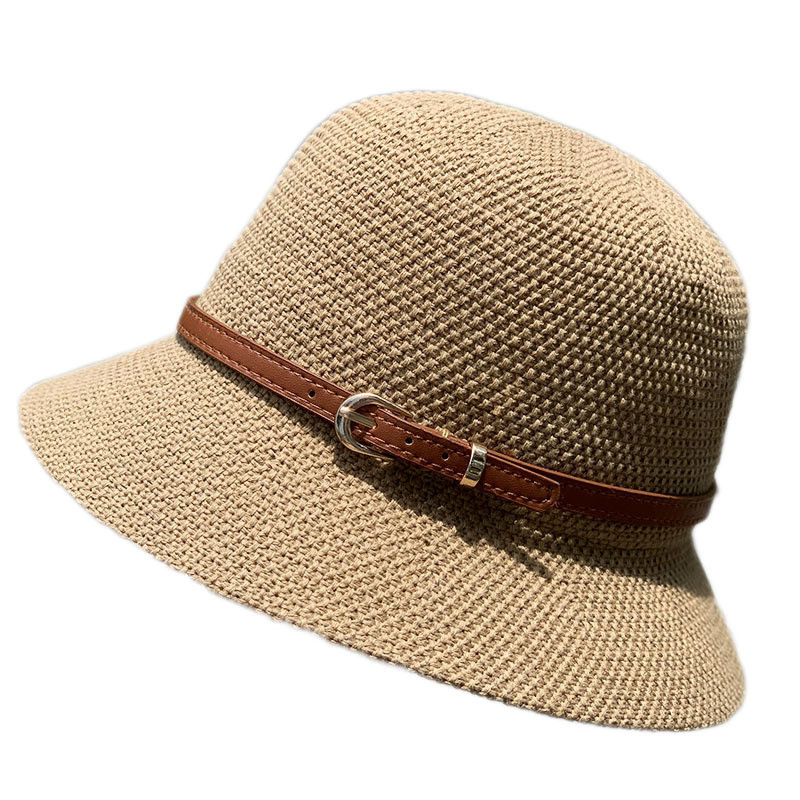 Belt Buckle Dome Caps Korean Style Sweet Beach Hats Outdoor Travel Wide Brim Hats