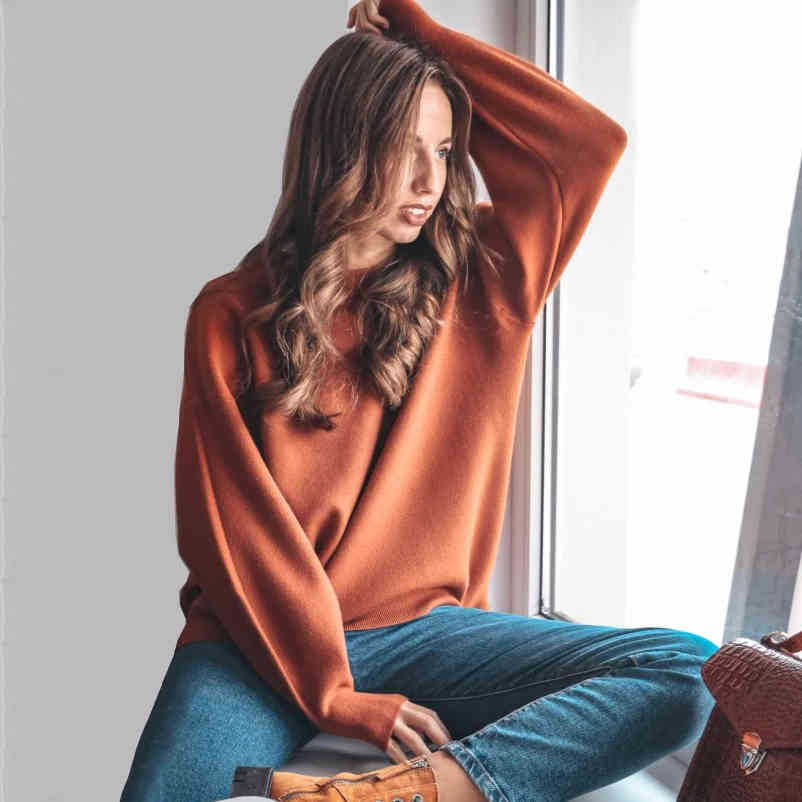 Pull Femme Winter Autumn Oversized Knitted Cashmere Blend Sweater Women Lantern Sleeve Basic Thicken Pullovers C-234 210522
