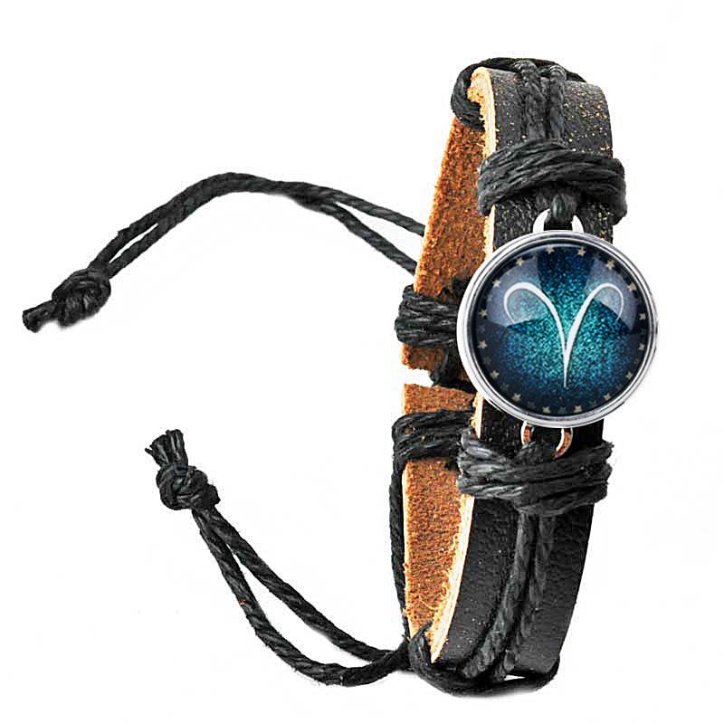 Charm Bracelets Est Fashion Glow At Night 12 Constellation Black Bracelet For Men Women Braided Leather Jewelry Personality 2021, Golden;silver 
Charm Bracelets Est Fashion Glow At Night 12 Constellation Black Bracelet For Men Women Braided Leather Jewelry Personality 2021, Golden;silver