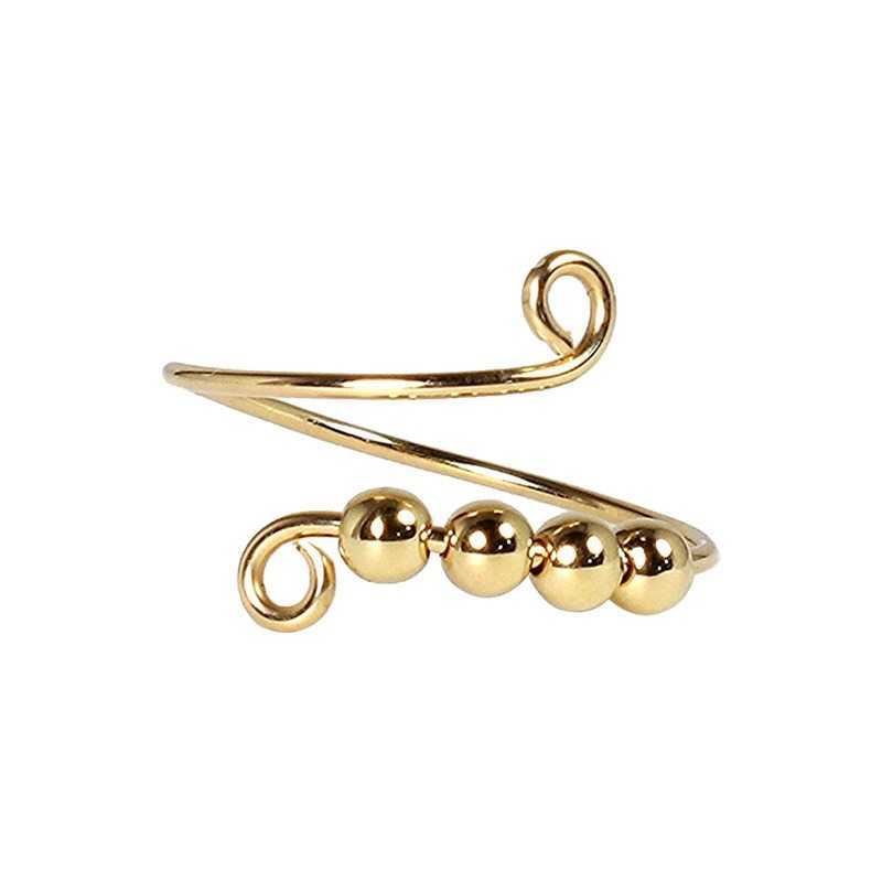 Adjustable Anxiety Ring for Women Wholesale Fidget Spin Beads Rings Gold Color Stress Relieving Jewelry Trend 2021 Kar027 Q0825
Adjustable Anxiety Ring for Women Wholesale Fidget Spin Beads Rings Gold Color Stress Relieving Jewelry Trend 2021 Kar027 Q0825