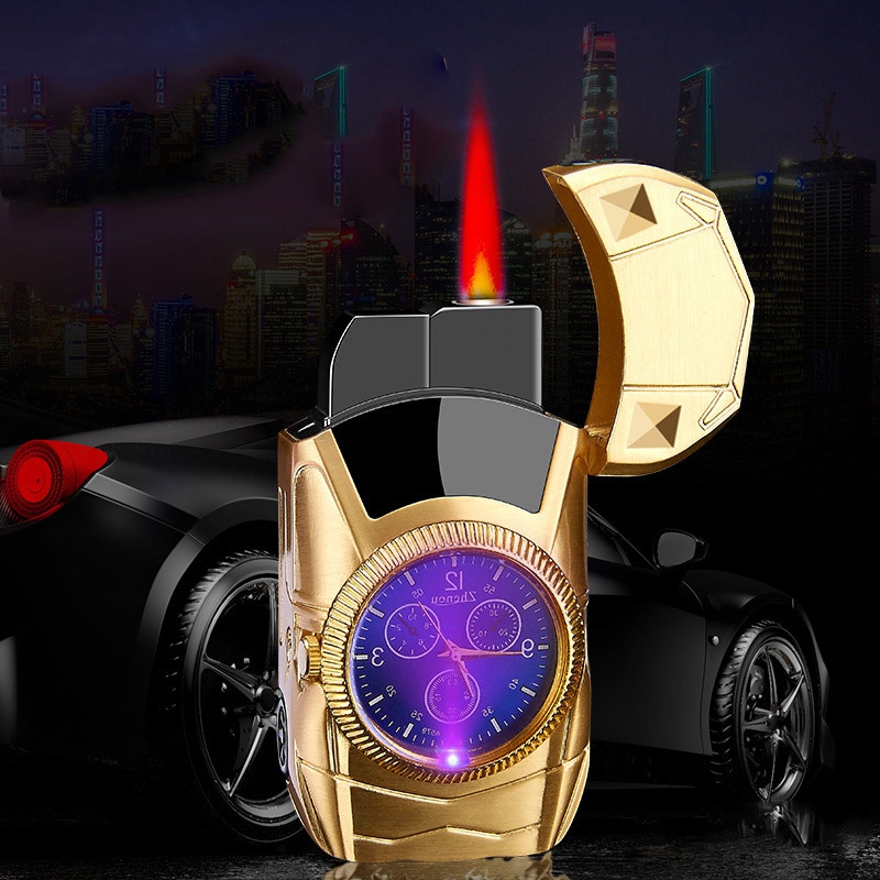New Style LED Unusual Lighter Car Shape Watch Butane Jet Torch/turbine Lighter Metal Gadgets Men's Smoking Cigar Accessories
New Style LED Unusual Lighter Car Shape Watch Butane Jet Torch/turbine Lighter Metal Gadgets Men's Smoking Cigar Accessories