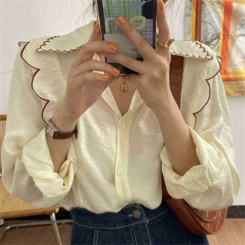 Femme Wave Sunscreen Korean Lapel Prom Tops Shirts Chic Loose Casual Streetwear Sweet Retro Slim Blouses 210525, White
Femme Wave Sunscreen Korean Lapel Prom Tops Shirts Chic Loose Casual Streetwear Sweet Retro Slim Blouses 210525, White