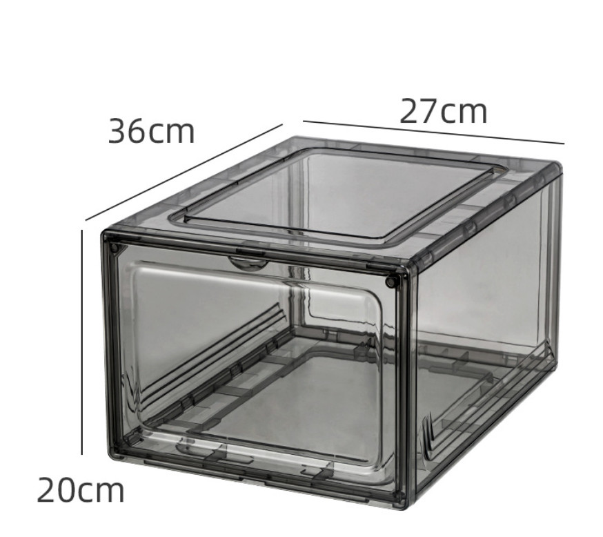 The latest 36X27X20CM thick PET transparent shoe storage box, multi-functional and large-capacity, a variety of styles to choose from, support customi