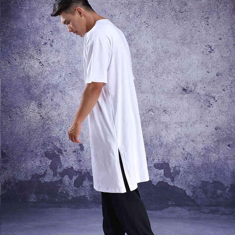 Summer wear personality extra long half-sleeve t-shirt bottom shirt short-sleeve extra loose t-shirt over the knee long tide men Y0323, White
Summer wear personality extra long half-sleeve t-shirt bottom shirt short-sleeve extra loose t-shirt over the knee long tide men Y0323, White