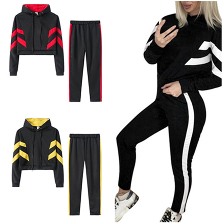 tracksuits sport suit women's spring and autumn hooded open navel short sweater set two piece, Gray
tracksuits sport suit women's spring and autumn hooded open navel short sweater set two piece, Gray