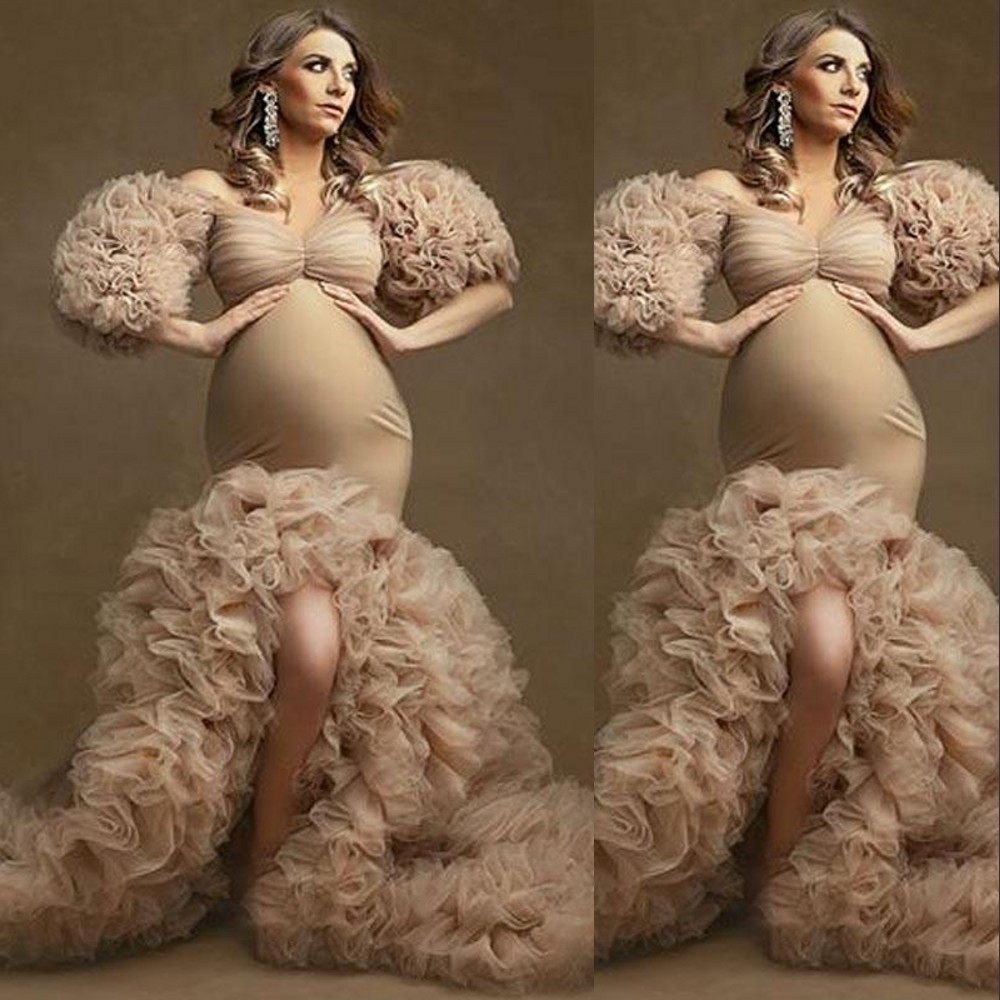 2021 Ruffles Champagne Evening Dresses Tulle Kimono Women Robe Photoshoot Half Sleeves Off Shoulder Prom Gowns African Mermaid Split Maternity Dress Photography, Hunter
2021 Ruffles Champagne Evening Dresses Tulle Kimono Women Robe Photoshoot Half Sleeves Off Shoulder Prom Gowns African Mermaid Split Maternity Dress Photography, Hunter