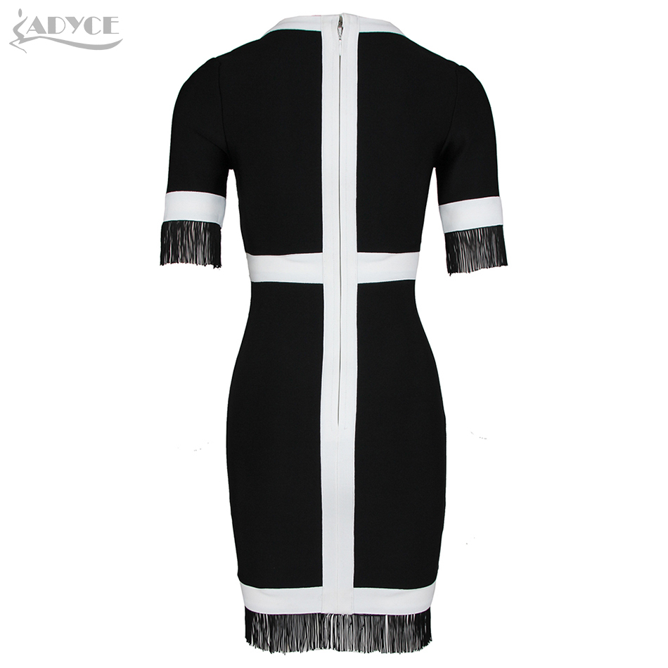 Summer Women Short Sleeve Buttons Bodycon Bandage Dress Sexy V Neck Tassel Club Celebrity Runway Party Lady 210423