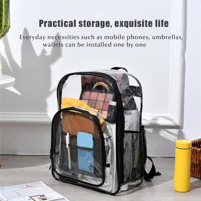 Fashion Clear Backpack PVC Transparent Large Capacity Waterproof Students School Bag Female Travel Backpacks
Fashion Clear Backpack PVC Transparent Large Capacity Waterproof Students School Bag Female Travel Backpacks