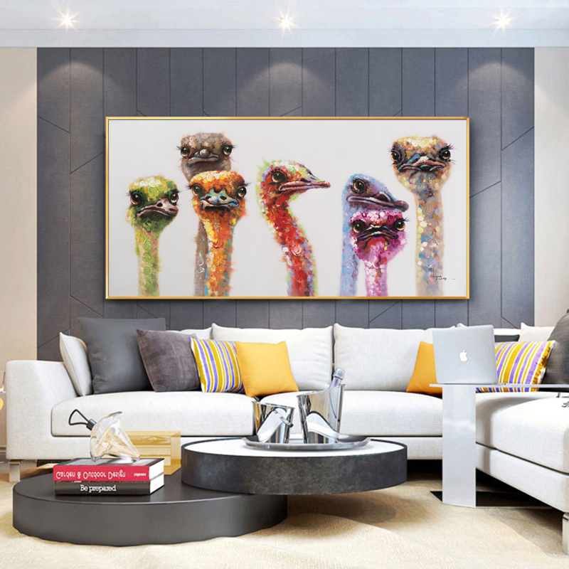 Colorful Bird Family Pictures Animal Canvas Painting Wall Art For Living Room Home Decoration Posters And Prints For Kid Room