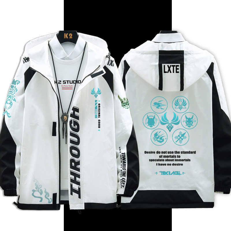 Genshin Impact Cosplay Costume Xiao Long sleeve Fashion jacket coat Game clothes Unisex Hoodie Zipper Hooded Sweatshirt New Top Y0913