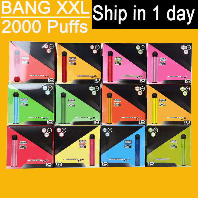 Bang XXL Disposable Vape Pen 2000 Puffs Electronic Cigarette 800mAh 6ml Device Extra Power E Cigarettes 24 Colors
Bang XXL Disposable Vape Pen 2000 Puffs Electronic Cigarette 800mAh 6ml Device Extra Power E Cigarettes 24 Colors