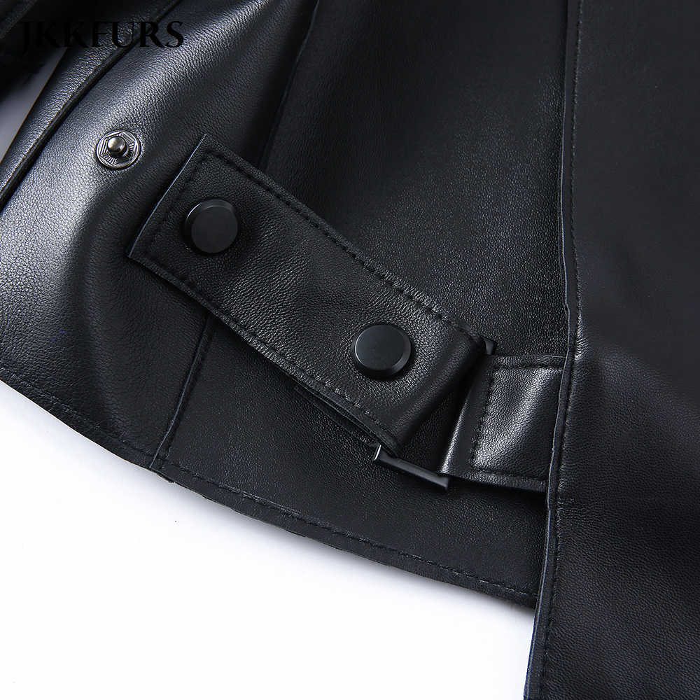 18 Colours Women's Genuine Leather Jacket Fashion Many Colors Leather Bomber Coat Lady Sheepskin Outerwear S7547 210923