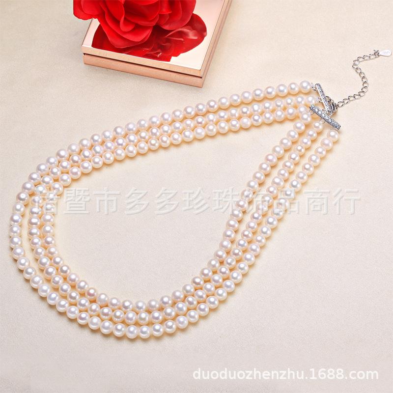 Chains Artificial Farming Real Pearl Necklace Freshwater Three-Row Dress 41 5cm Women Jewelry
Chains Artificial Farming Real Pearl Necklace Freshwater Three-Row Dress 41 5cm Women Jewelry