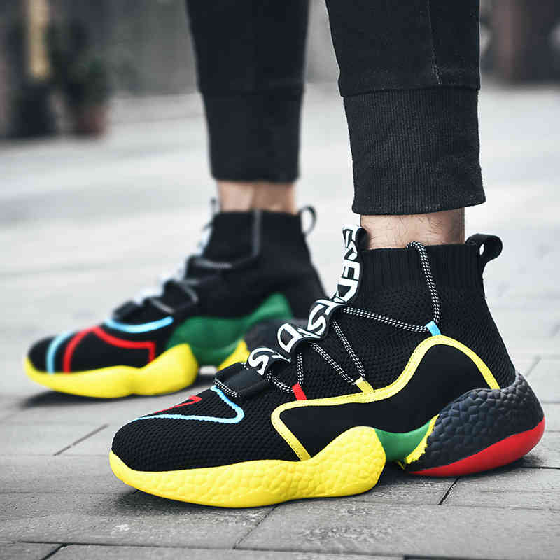 High Top Men Sneakers Knit Upper Breathable Sock Sport Shoes Women Thick Sole Black / White Running Shoe for Men Plus Size 47-48, 8696white
High Top Men Sneakers Knit Upper Breathable Sock Sport Shoes Women Thick Sole Black / White Running Shoe for Men Plus Size 47-48, 8696white