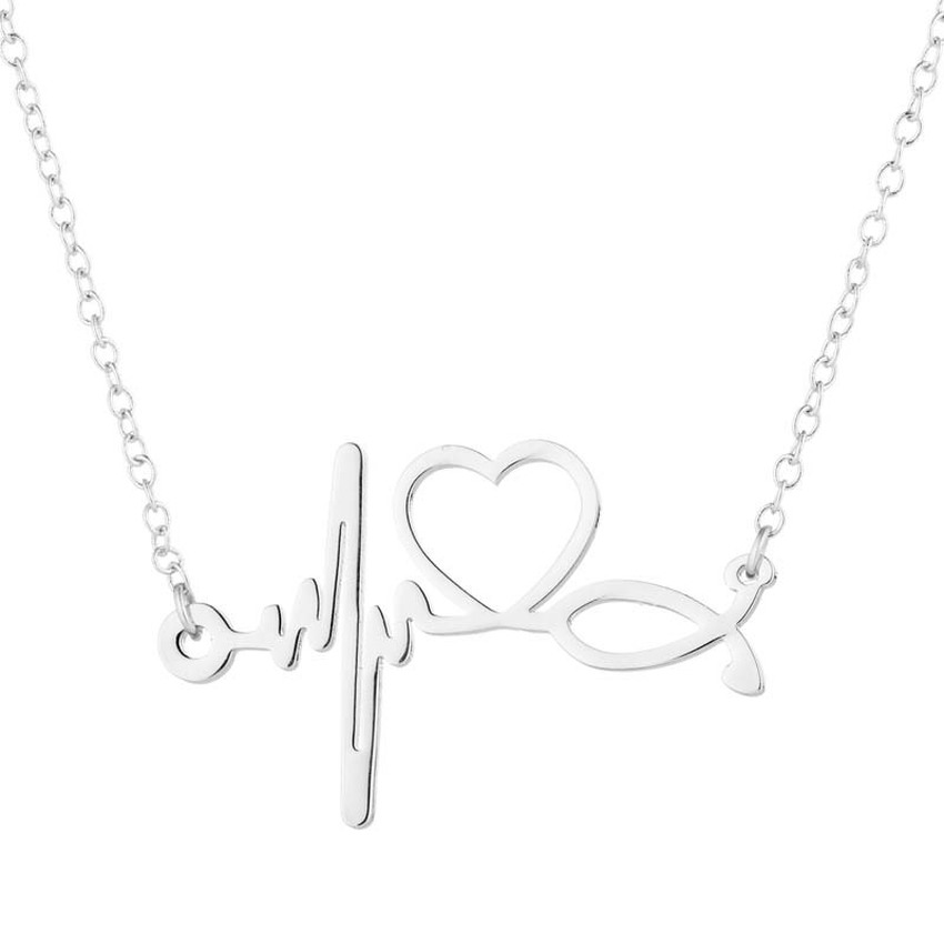 Stethoscope ECG Stainless Steel Heart Necklace Silver Gold Heartbeat Pendant Necklaces women fashion jewelry will and sandy
Stethoscope ECG Stainless Steel Heart Necklace Silver Gold Heartbeat Pendant Necklaces women fashion jewelry will and sandy