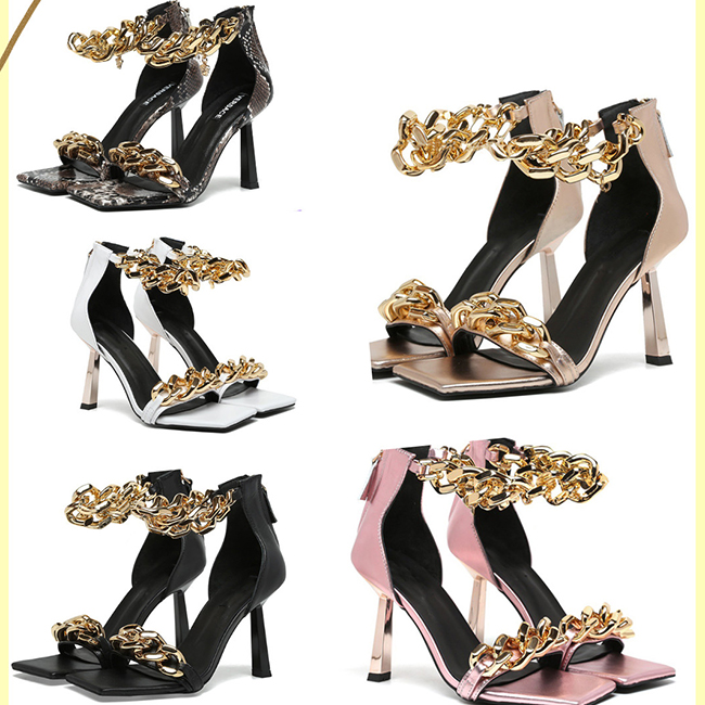 2021 luxury leather metal chain thin high heeled sandals Gladiator women's fashion sexy party slippers heel 9.5cm large 35-42 with box
2021 luxury leather metal chain thin high heeled sandals Gladiator women's fashion sexy party slippers heel 9.5cm large 35-42 with box