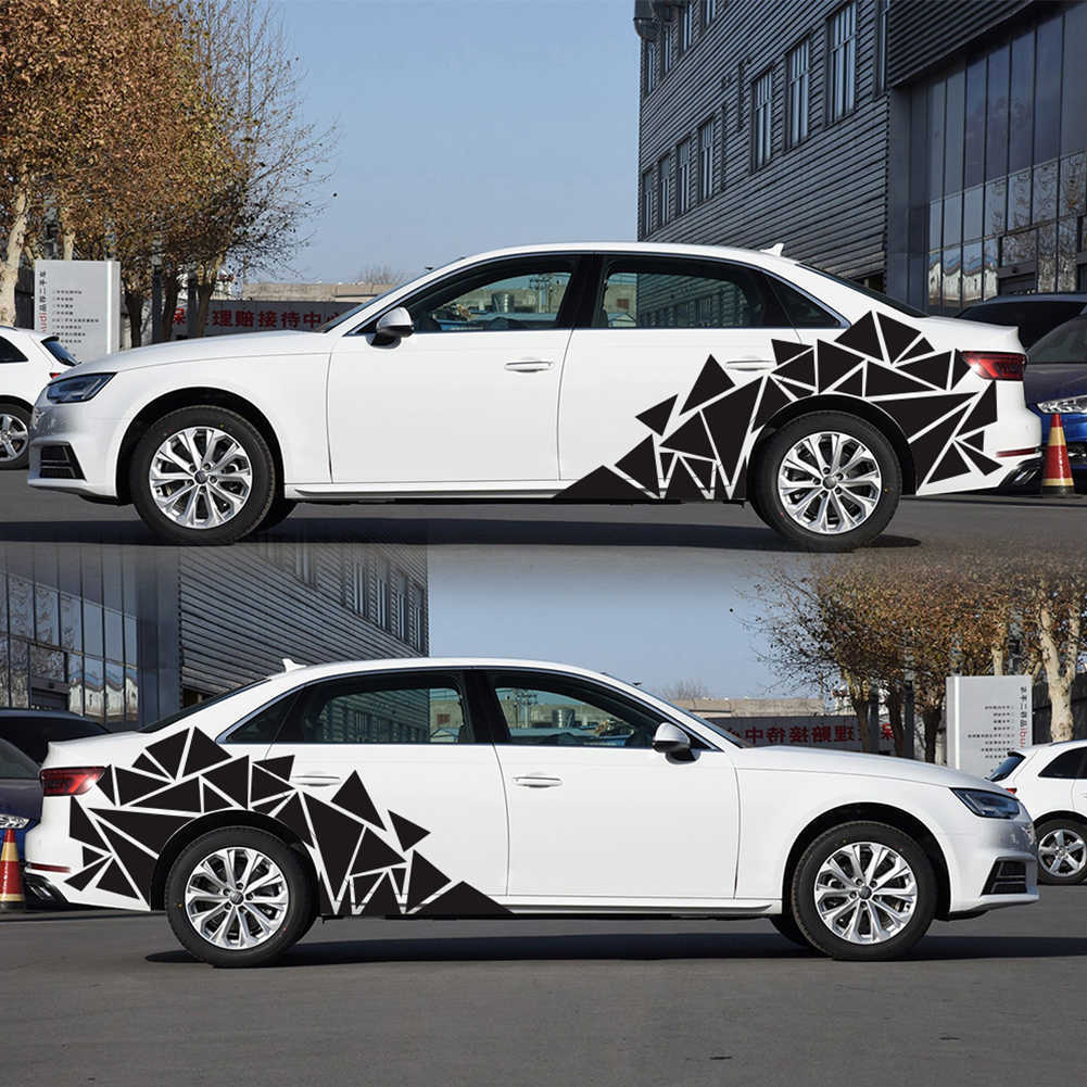 New SALE 1Pcs Universal Glossy Black Freestanding Triangle Graphics Decal Sticker for Side Body Car Accessories Dropshipping