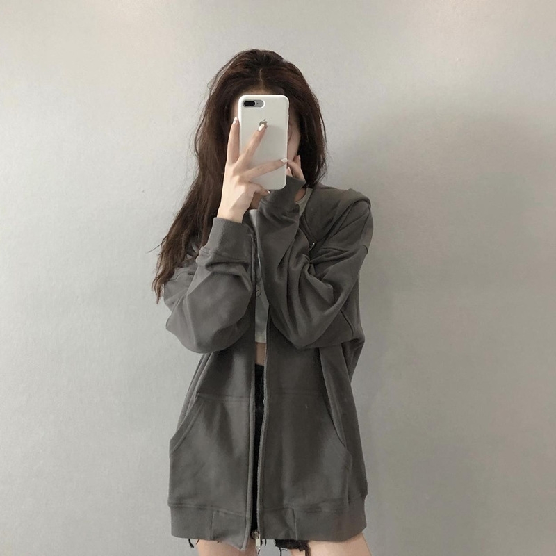 Classic waitmores hooded sweater women loose Korean fashion lazy student thin oversize coat, Dark gray
Classic waitmores hooded sweater women loose Korean fashion lazy student thin oversize coat, Dark gray