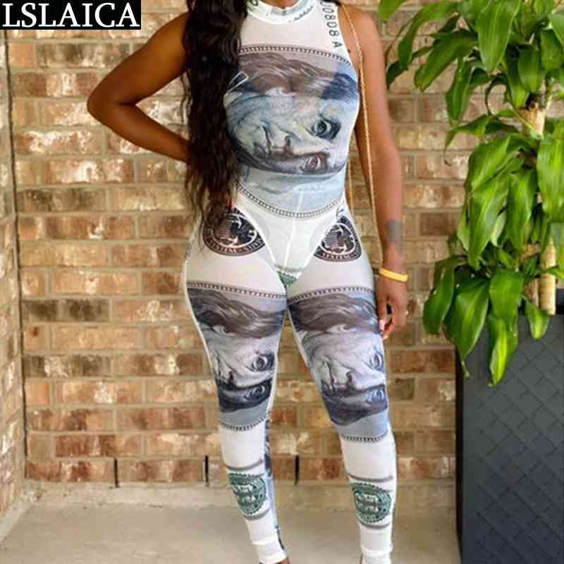 Fashion Dollar Print Two Piece Set Top And Pants Women Sleeveless o Neck Sexy Bodysuit Long Trousers Sweatsuits Sets Vestiti 210520, White
Fashion Dollar Print Two Piece Set Top And Pants Women Sleeveless o Neck Sexy Bodysuit Long Trousers Sweatsuits Sets Vestiti 210520, White