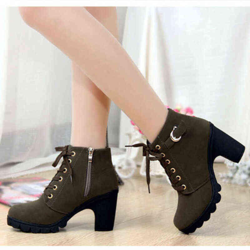 Autum Woman Boots Ladies Thick Fur Ankle Plus Size Women Shoes High Heel Platform Rubber Snow 211105