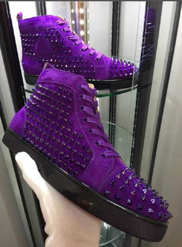 Luxury High Tops Red Bottom Shoes LouiSpikes Flat Casual Men Women Fashion Elastikid Leather Designer Dress Sneakers With Box EU 35-47
Luxury High Tops Red Bottom Shoes LouiSpikes Flat Casual Men Women Fashion Elastikid Leather Designer Dress Sneakers With Box EU 35-47