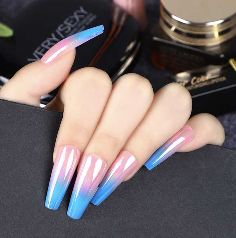False Nails 1bag/24tip Long Coffin Aurora Gradient Nail Ballet Art Artificial With Design Fingernails Gel For Extension, Red;gold
False Nails 1bag/24tip Long Coffin Aurora Gradient Nail Ballet Art Artificial With Design Fingernails Gel For Extension, Red;gold