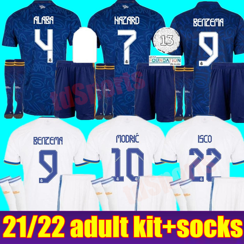 REAL MADRID soccer jerseys adult kits 21 22 football shirt ALABA HAZARD SERGIO RAMOS BENZEMA ASENSIO MODRIC MARCELO camiseta Men kit 2021 2022 fourth, Home+champion patch
REAL MADRID soccer jerseys adult kits 21 22 football shirt ALABA HAZARD SERGIO RAMOS BENZEMA ASENSIO MODRIC MARCELO camiseta Men kit 2021 2022 fourth, Home+champion patch