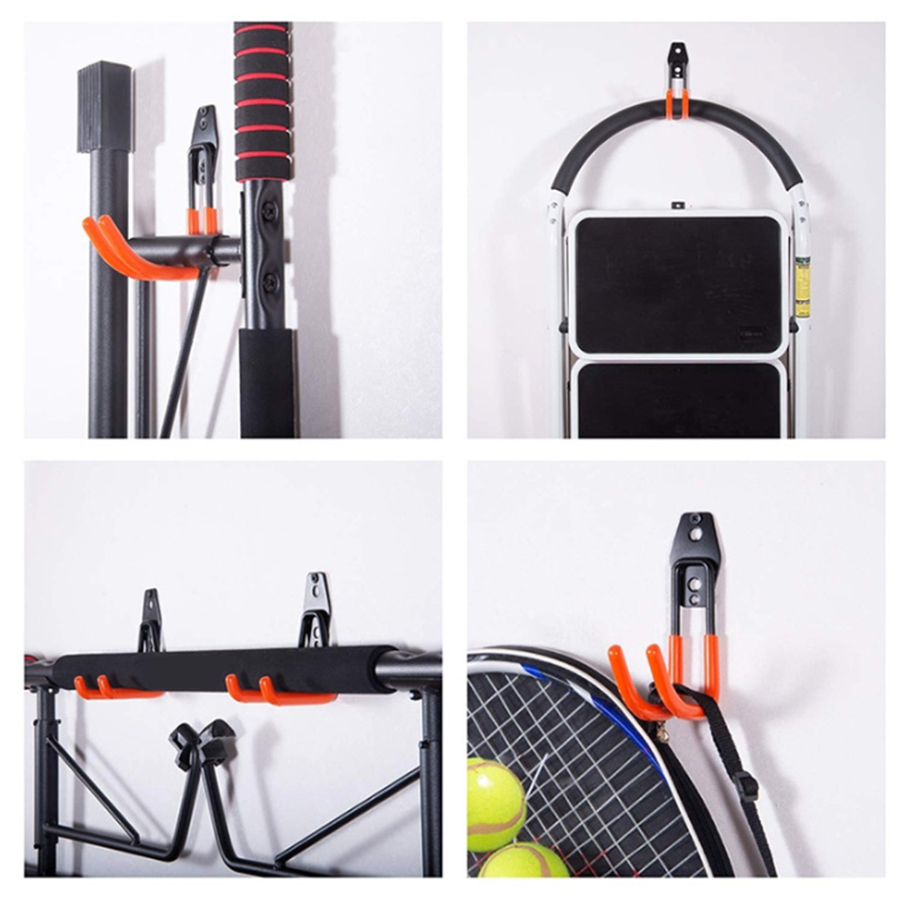 Heavy Duty Metal Hook Garage Storage Anti-Slip Bicycle Hanger Wall Mount Utility Hooks for Organizing Power Tools Ladders