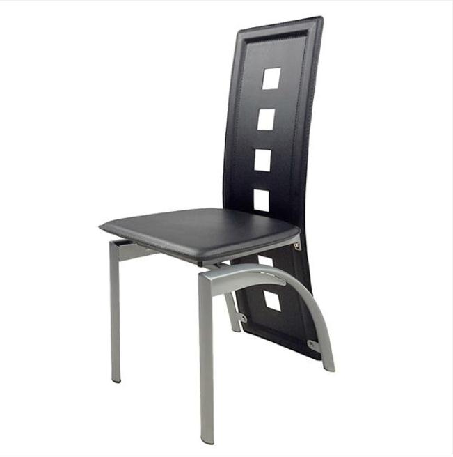 4pcs High Grade PVC Leather Comfortable Dining Room Furniture Chairs Black kitchen assesories stools desk